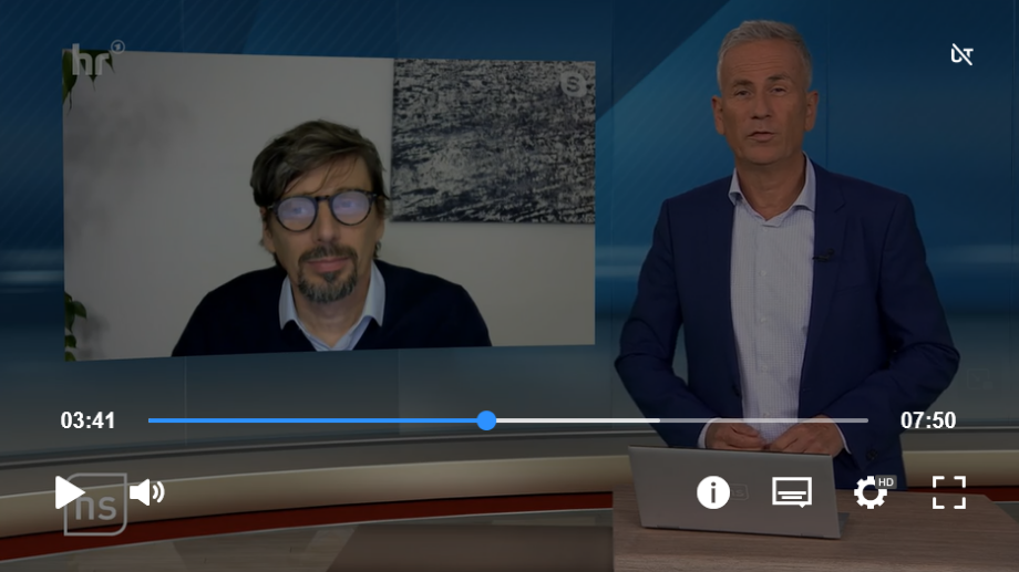 Tomaso Duso zu Gast bei der Hessenschau 2023<br />
Screenshot