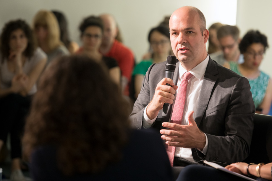 DIW-Präsident Marcel Fratzscher während der anschließenden Podiumsdiskussion.; Berliner Reden zur Integrationspolitik mit Cem Özdemir am 20. Juli 2017 im DIW Berlin